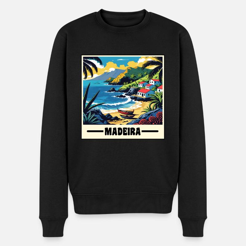 Madeira - Männer Premium Bio Pullover - Schwarz