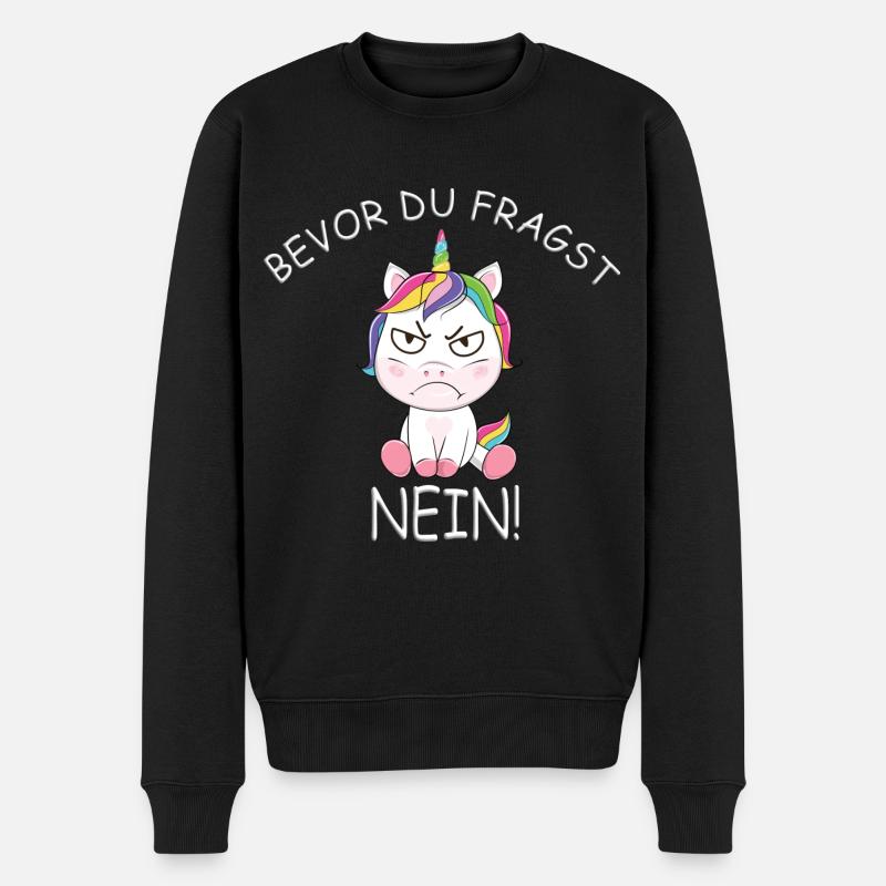 Einhorn Einhörner - Männer Premium Bio Pullover - Schwarz