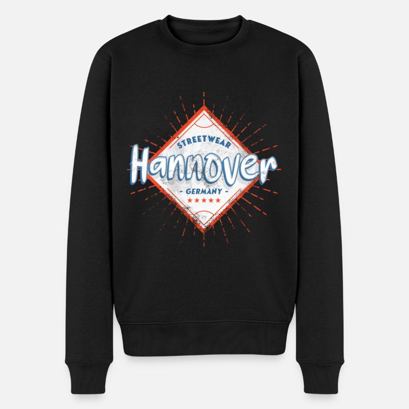 Hannover Deutschland Stadt Skyline Heimat Liebe - Männer Premium Bio Pullover - Schwarz