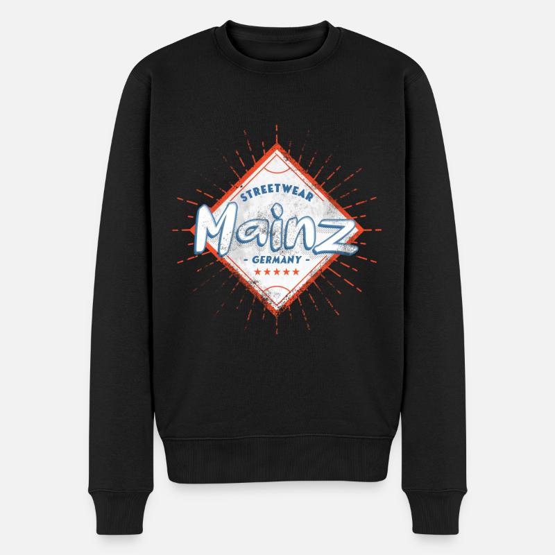Mainz Deutschland Stadt Skyline Heimat Liebe - Männer Premium Bio Pullover - Schwarz
