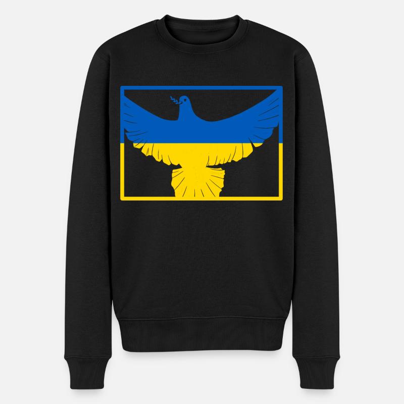 Friedenstaube Ukraine Krieg Frieden - Männer Premium Bio Pullover - Schwarz