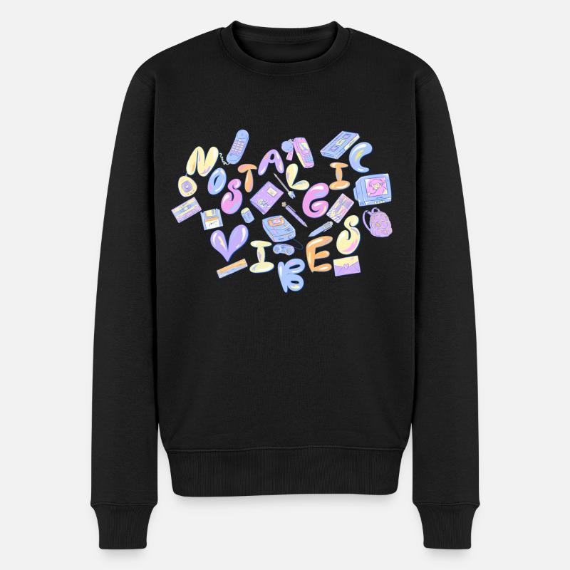 Vibrations nostalgiques - Pull Premium bio Homme - noir