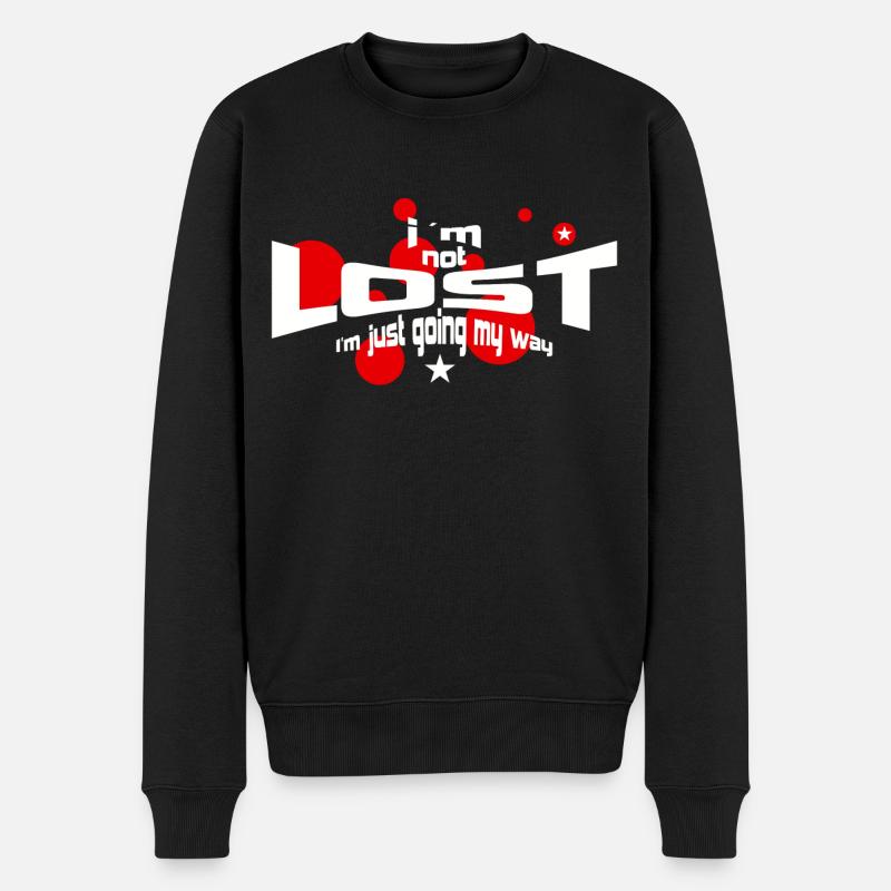 not lost - Männer Premium Bio Pullover - Schwarz