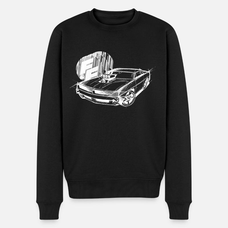Fast and Furious Dodge Charger Zeichnung - Männer Premium Bio Pullover - Schwarz
