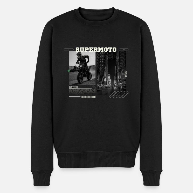 Supermoto Serie 01 - Männer Premium Bio Pullover - Schwarz