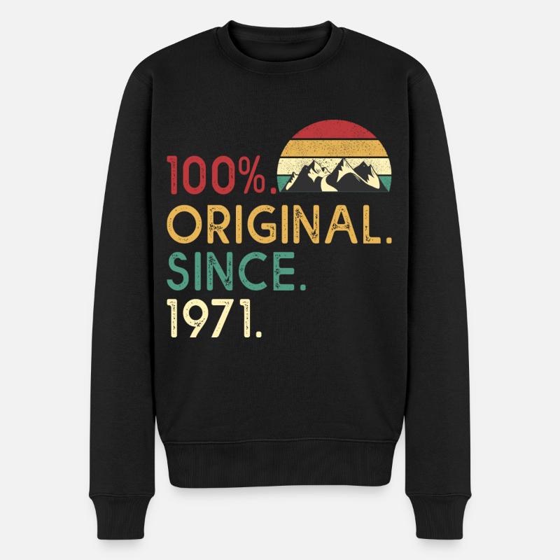 anniversaire 52 ans 1971 Vintage 52 th birthday - Pull Premium bio Homme - noir