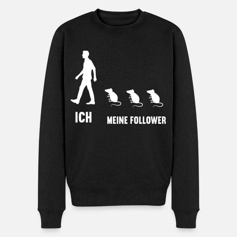 ich meine Follower Ratte Ratten rattenbesitzer - Männer Premium Bio Pullover - Schwarz