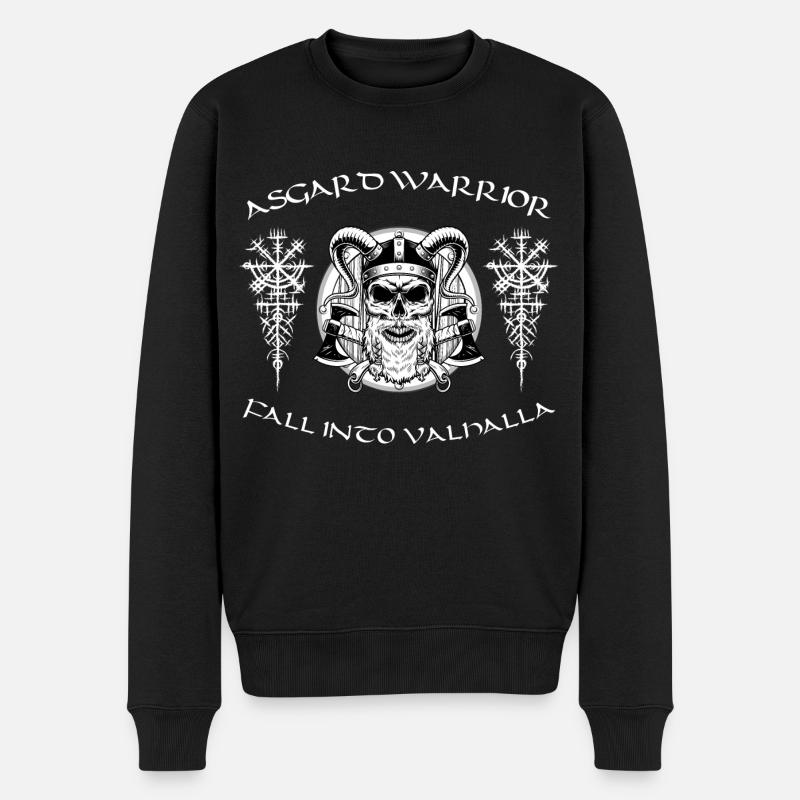 Asgard Warrior - Männer Premium Bio Pullover - Schwarz