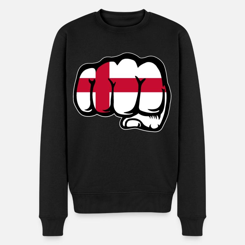 England Flagge Faust - Männer Premium Bio Pullover - Schwarz