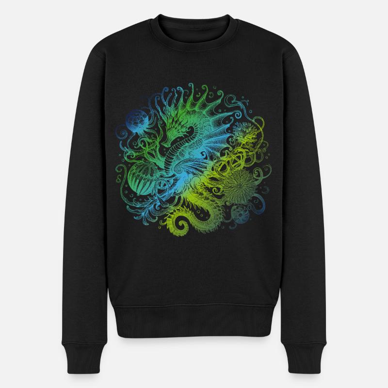 Seepferdchen - Männer Premium Bio Pullover - Schwarz