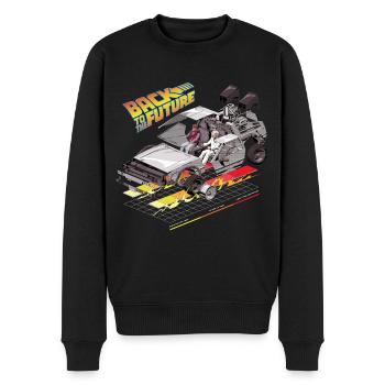Retour Vers Le Futur Time Machine DeLorean - Pull Premium bio Homme - noir - Devant - Nico (187cm)