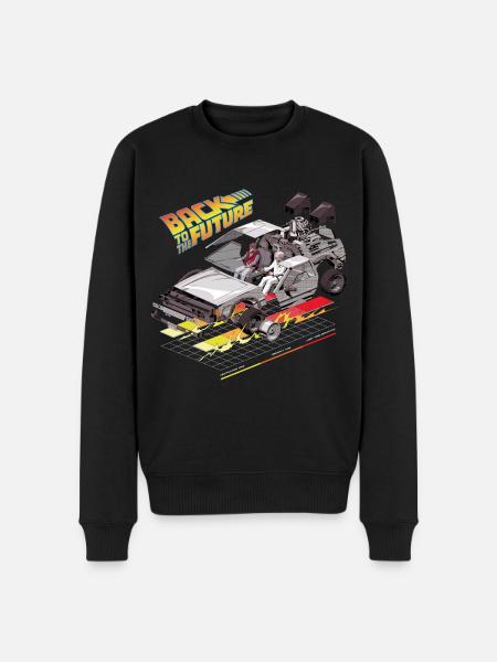 Powrót do wehikułu czasu przyszłości Delorean - Ekologiczna męska bluza Premium - czarny