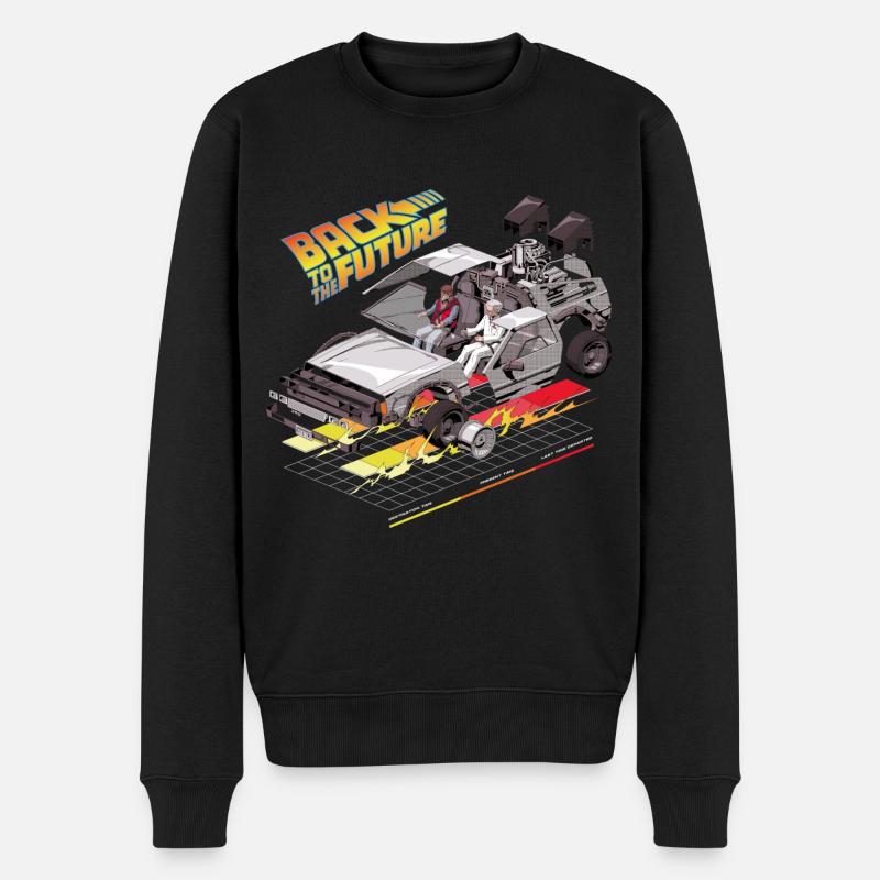 Retour Vers Le Futur Time Machine DeLorean - Pull Premium bio Homme - noir