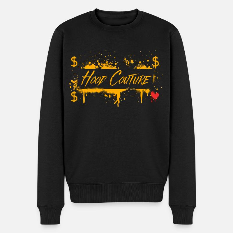 Hood Couture est 2023 - Männer Premium Bio Pullover - Schwarz
