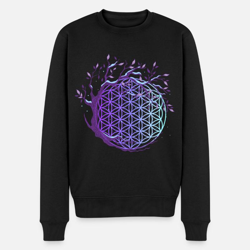 Flower of life - Pull Premium bio Homme - noir