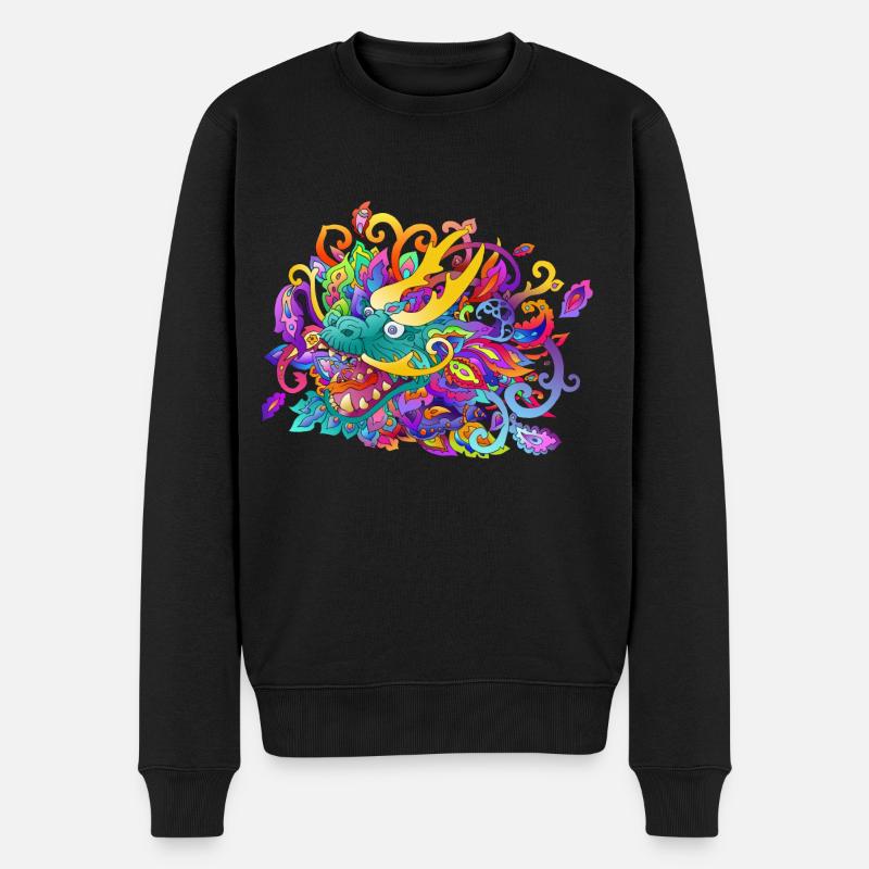 dragon chinois - Pull Premium bio Homme - noir
