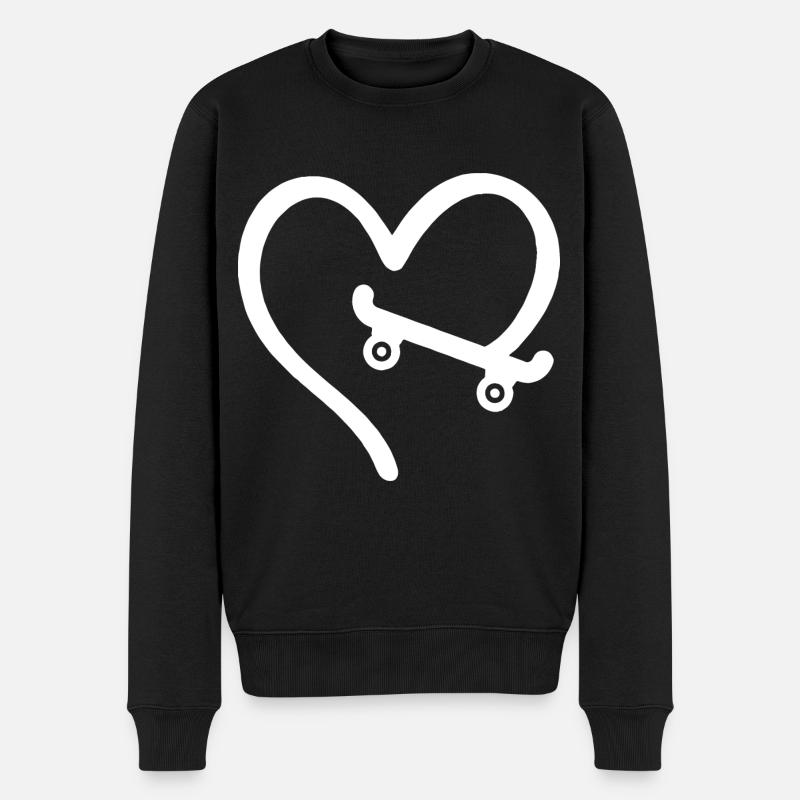 Skateboard Heart Skater - Pull Premium bio Homme - noir