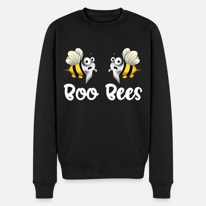 Boo bees weiß - Männer Premium Bio Pullover - Schwarz