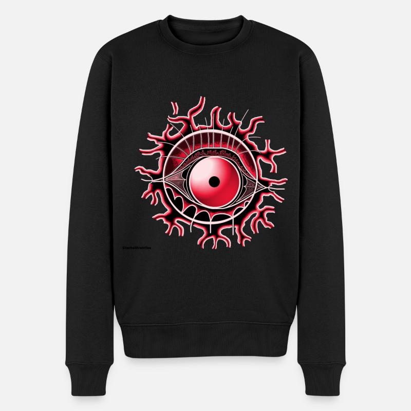 Auge rot - Männer Premium Bio Pullover - Schwarz