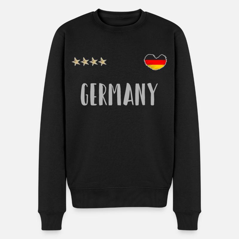 Deutschland Fußball Trikot Deutsche Flagge - Männer Premium Bio Pullover - Schwarz