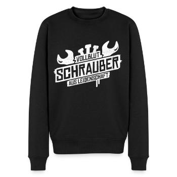 Vollblut Schrauber | KFZ | Werkstatt | Bastler - Männer Premium Bio Pullover - Schwarz - Vorne - Nico (187cm)