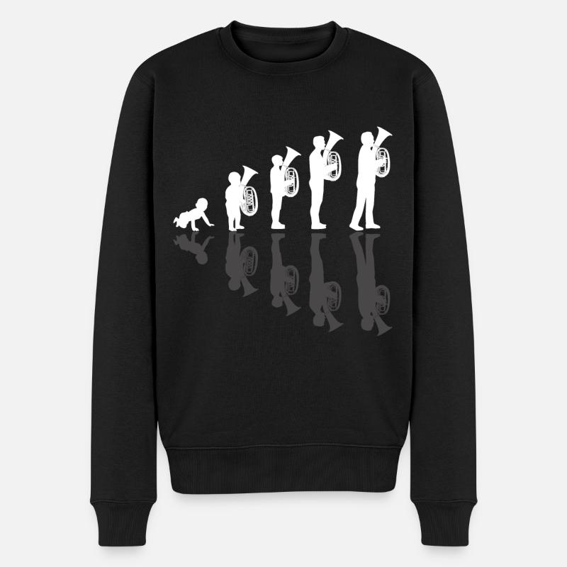 Bariton Musiker Evolution Blasmusiker Baritonist - Männer Premium Bio Pullover - Schwarz