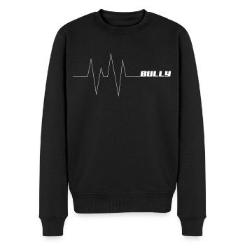 Lebenslinie/ Herzschlag Bully - Männer Premium Bio Pullover - Schwarz - Vorne - Nico (187cm)