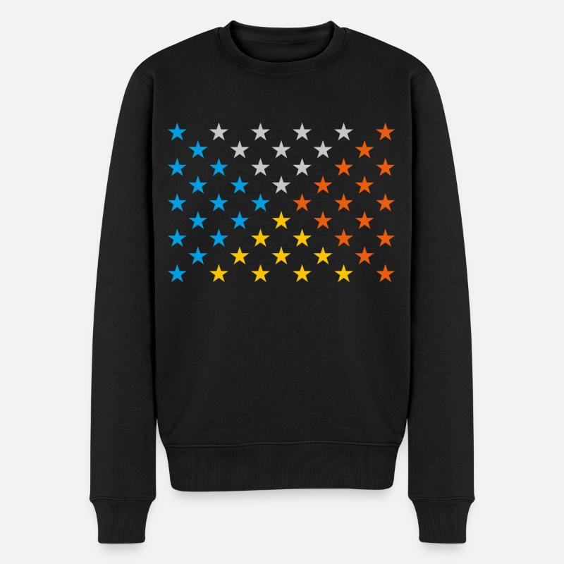Sternen Farben Muster - Männer Premium Bio Pullover - Schwarz