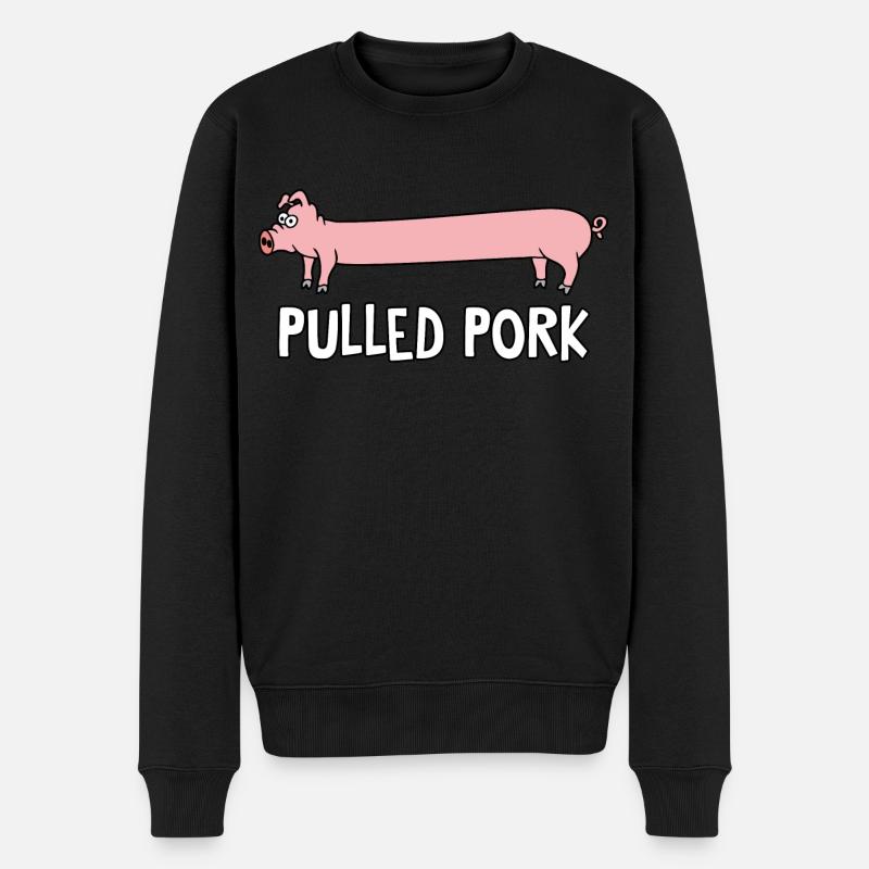 Pulled Pork - Männer Premium Bio Pullover - Schwarz