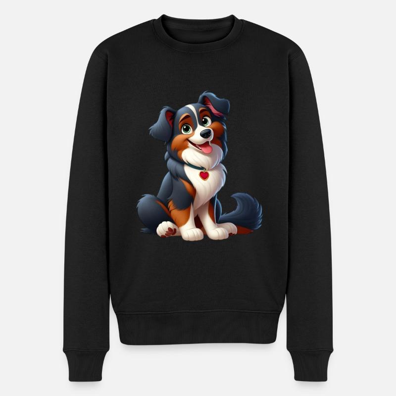 Border Collie 3 - Männer Premium Bio Pullover - Schwarz