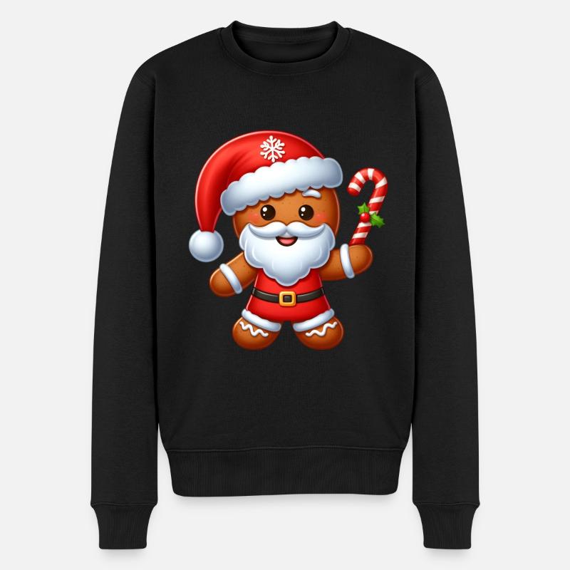 Lebkuchen 1 - Männer Premium Bio Pullover - Schwarz