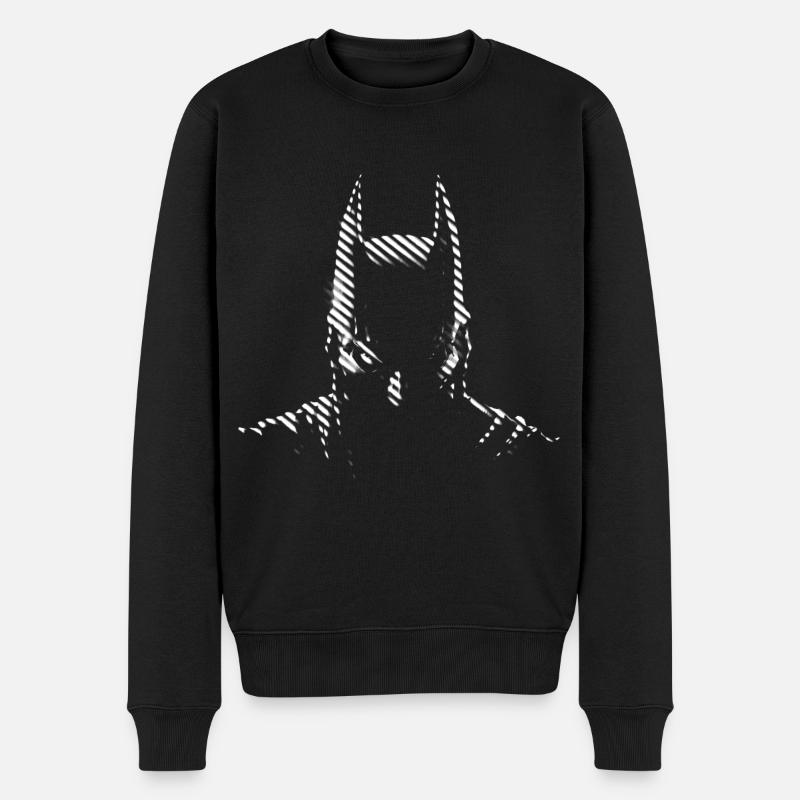Batman black & white Silhouette - Männer Premium Bio Pullover - Schwarz