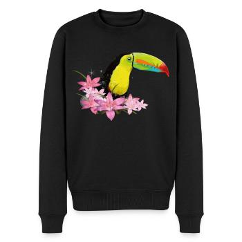 Green-billed toucan - Men's Premium Organic Jumper - black - Front - Nico (187cm)