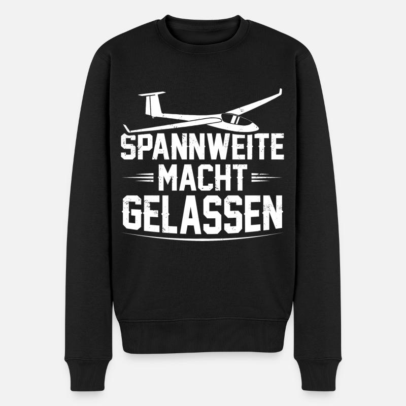 Segelflugzeug - Männer Premium Bio Pullover - Schwarz