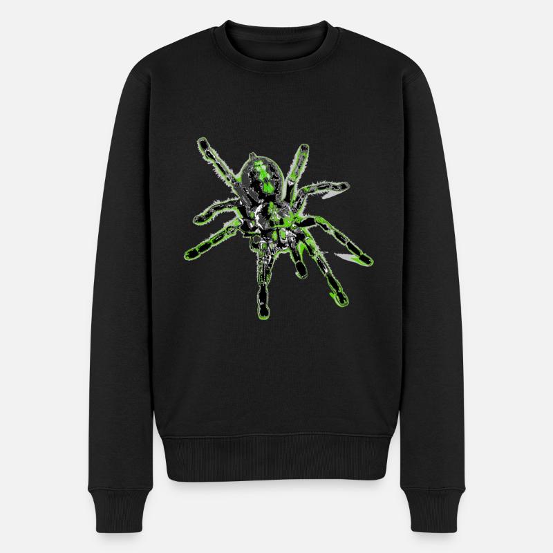 Araignée tigre vert, araignée - Pull Premium bio Homme - noir