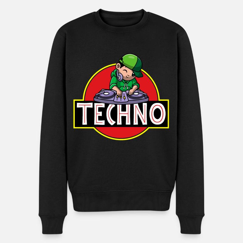 Soirée musique techno - Pull Premium bio Homme - noir