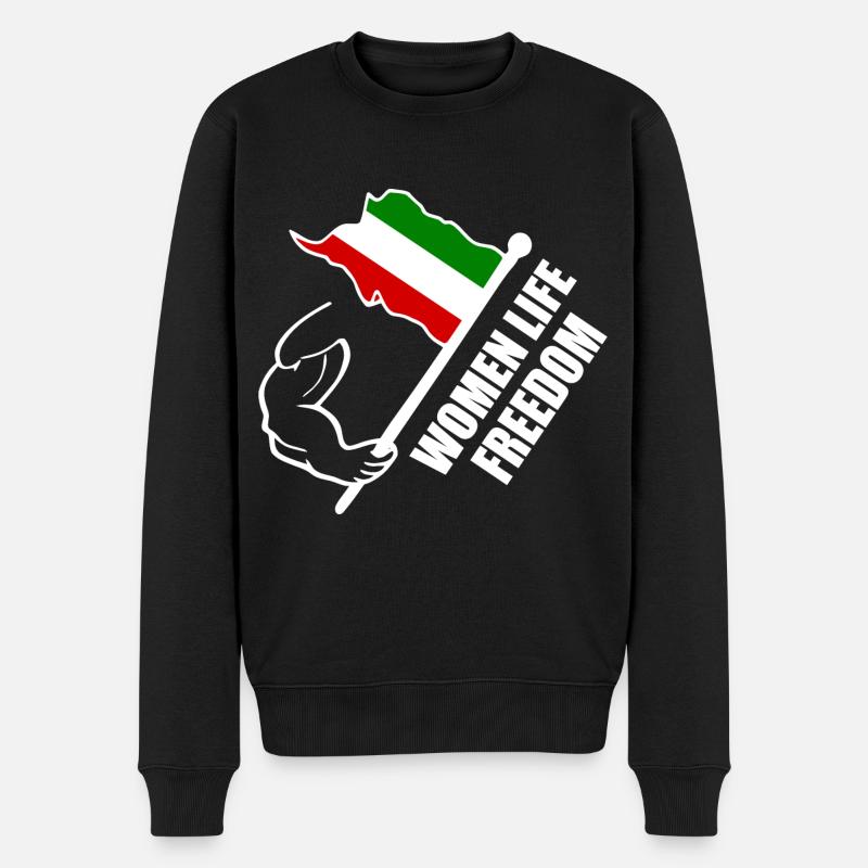 Women life freedom iran - Männer Premium Bio Pullover - Schwarz