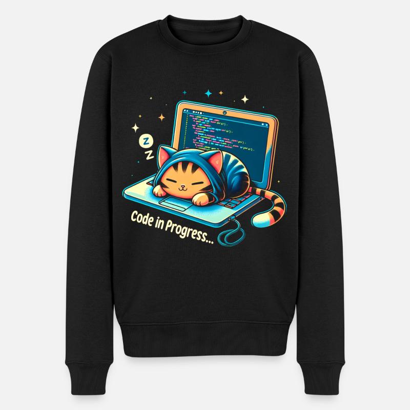 Code in progress.. - Programming Cats - Men's Premium Organic Jumper - black