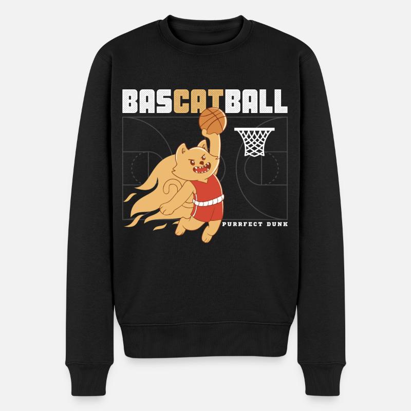 BasCatball Purrfect Dunk - Pull Premium bio Homme - noir