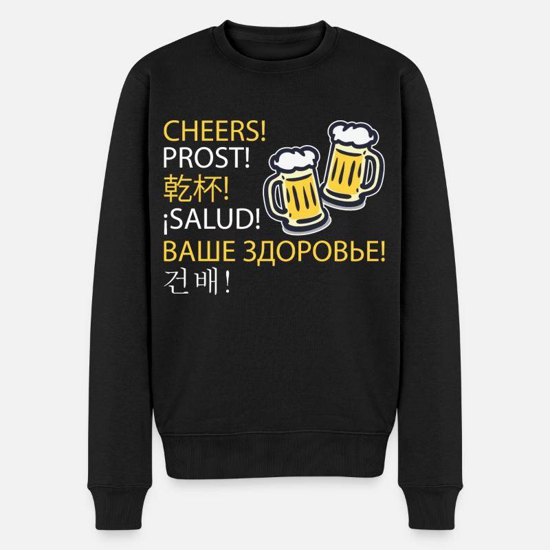 Cheers Prost - Männer Premium Bio Pullover - Schwarz