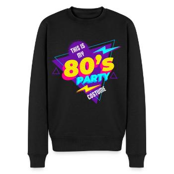 80's| Costume| Bright Colors| Millennials|Humor - Männer Premium Bio Pullover - Schwarz - Vorne - Nico (187cm)