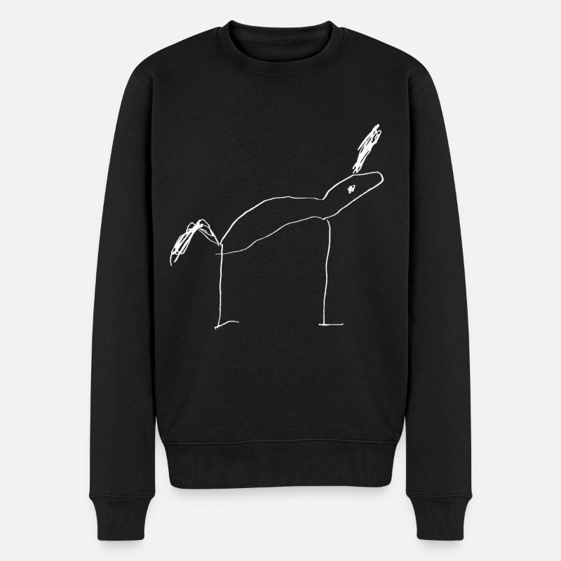 Einhorn - Männer Premium Bio Pullover - Schwarz