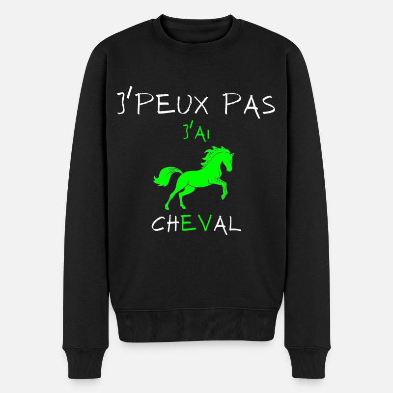 j'peux pas j'ai cheval - Pull Premium bio Homme - noir