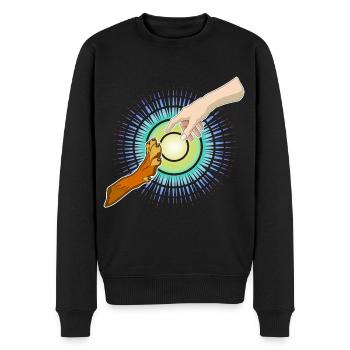 Hundepfote Menschenhand - Männer Premium Bio Pullover - Schwarz - Vorne - Nico (187cm)