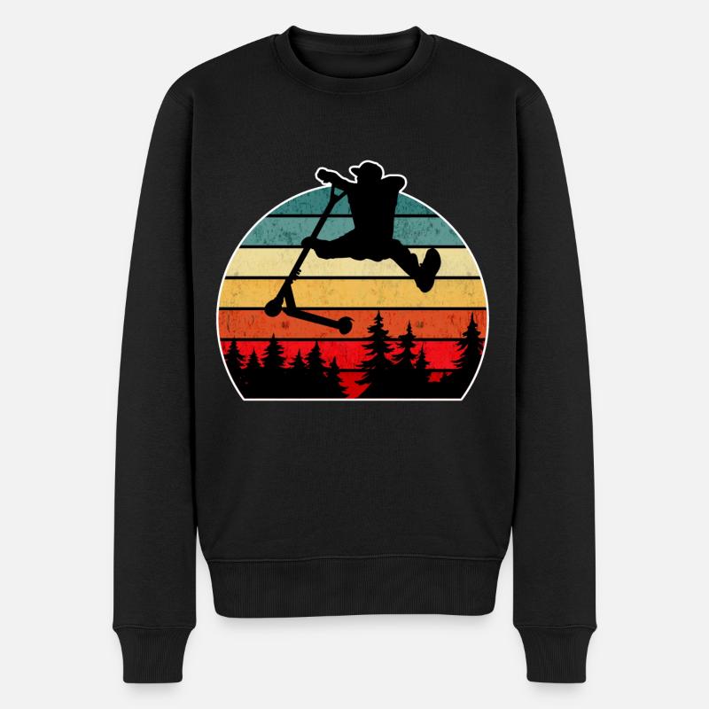 Escooter Scooter Stunt - Männer Premium Bio Pullover - Schwarz
