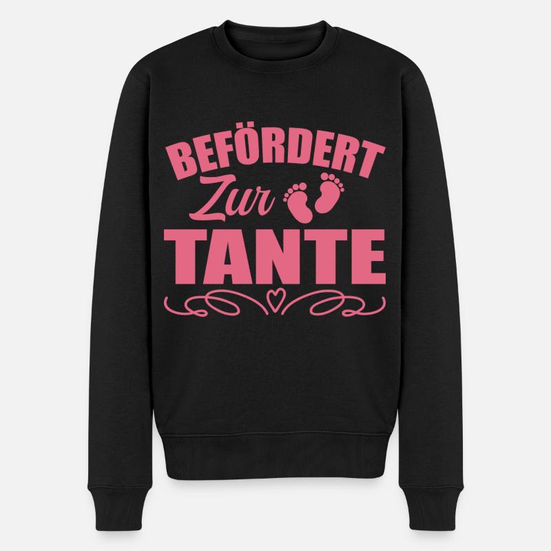 Befördert zur Tante - Männer Premium Bio Pullover - Schwarz