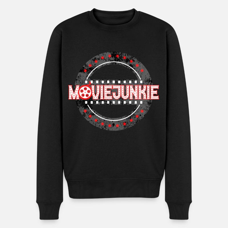 Movie Junkie - Männer Premium Bio Pullover - Schwarz