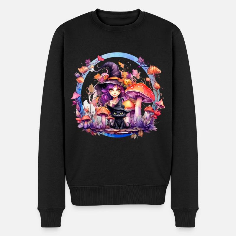 Witchy - Männer Premium Bio Pullover - Schwarz