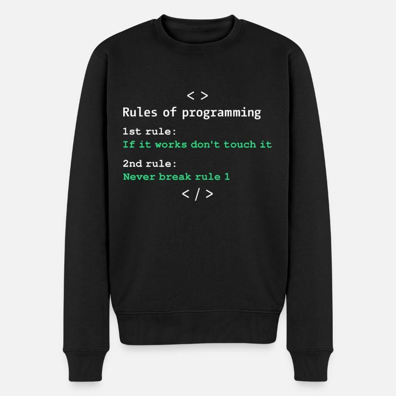 Règles de programmation - Pull Premium bio Homme - noir