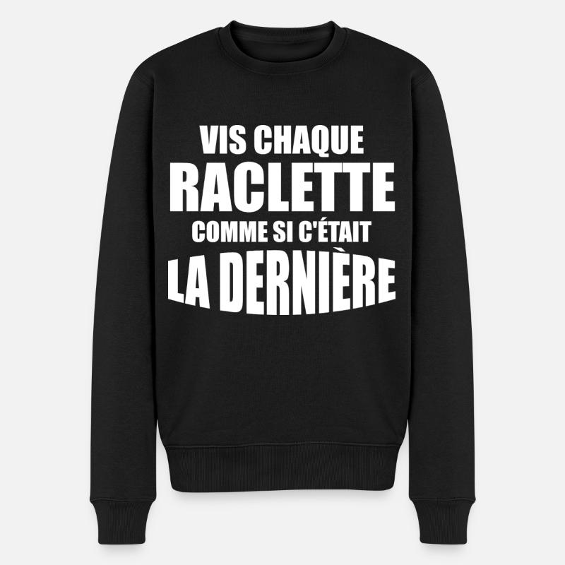 Raclette, fromage, fromage fondu - Pull Premium bio Homme - noir